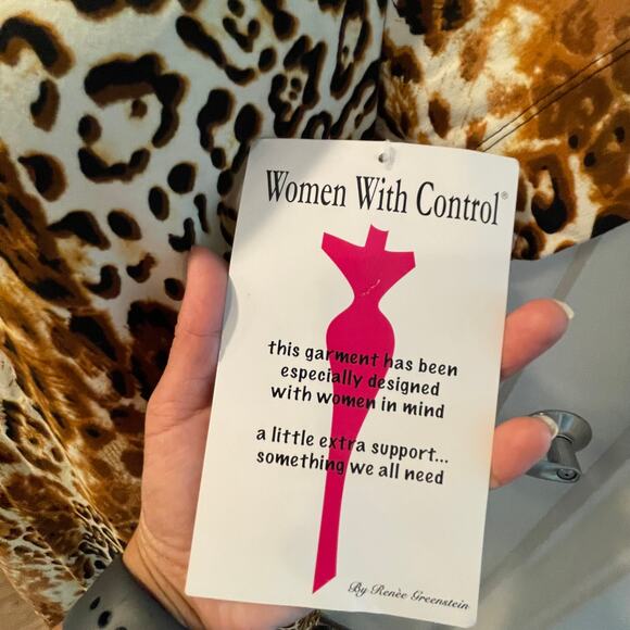 Women with Control Renee Greenstein Dress Med midi leopard cheetah spandex new - Picture 10 of 13